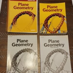 Plane Geometry Textbook Set Of 4 Solution Key Tests Quizzes Abeka